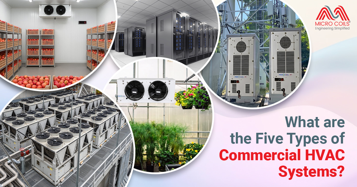 What are the five popular types of commercial HVAC systems